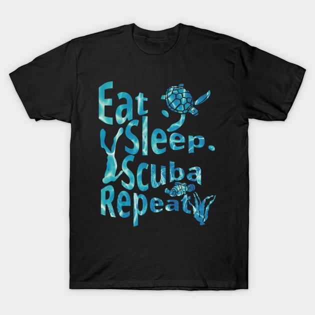 Eat Sleep Scuba Repeat - Scuba Life - Caribbean Edition T-Shirt by RuftupDesigns